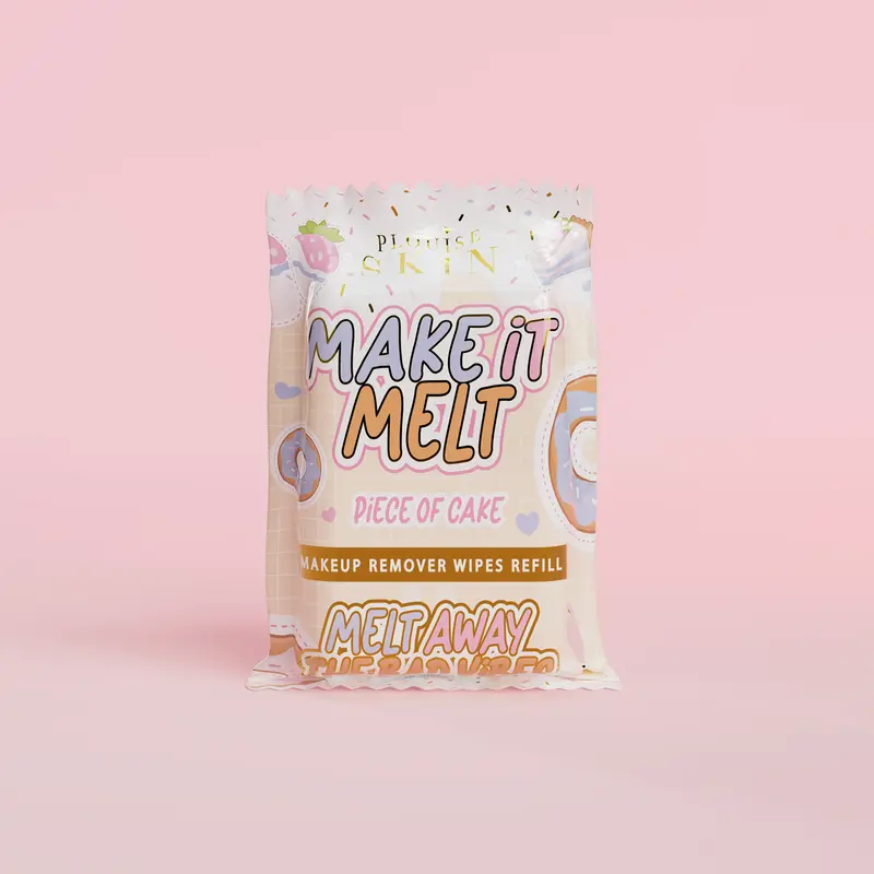 P.Louise Make It Melt Makeup Wipes Remover Refill Pack, Moisturizing, Hydrating, Aloe + Squalane Care, Sensitive Skin Friendly