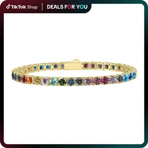 [#334] Unisex Tennis Bracelet, 5mm Synthetic Moissanite, 925 Sterling Silver, Multi-Color Options, Perfect Anniversary Birthday Gift for Women Men