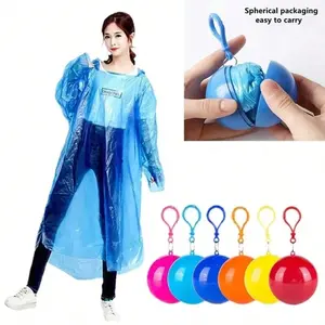 Portable Emergency Raincoat Keychain, Random Color Disposable Rain Poncho, Thick Waterproof Outdoor Travel Camping Accessory