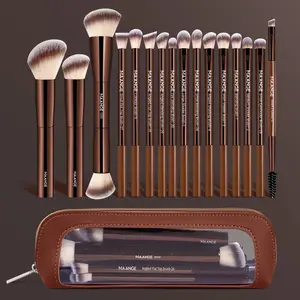 Maange 17-Piece Makeup Tool Set, Makeup Brush Kit, Includes 16 Aluminum Brush Tubes, Foundation, Concealer, Blush, Eyelash, Eye Shadow Brushes, Beginner Friendly