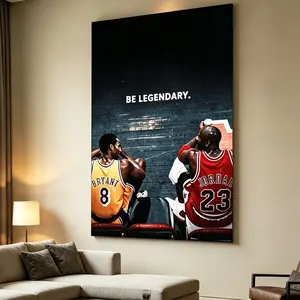 No Frame Basketball Legends Wall Art, Motivational Sports Quotes Poster, Inspirational Athlete Canvas Print Home Room Wall Decor