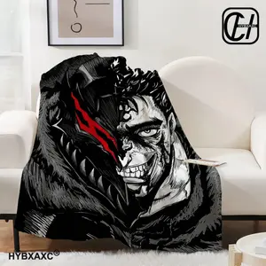 Guts Sword in Berserk Blanket, Aesthetic Art Flannel Blanket, Soft Cozy Thickened Throw, Portable Home Travel Camping Sofa Picnic, Perfect Gift for Halloween Christmas, 2026 Winter Anime Trending