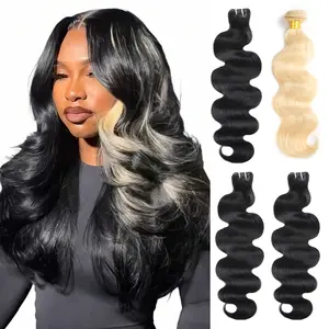 15A 1B/613 Highlight Human Hair Bundles 30inch Body Wave Bundles Human Hair 613 Quick Weave Bundles Blonde Human Hair Bundles