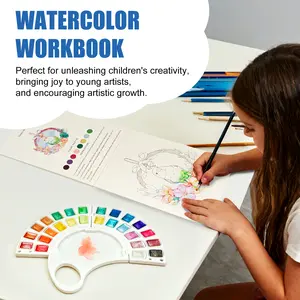 Watercolor Workbook for Kids - 13 Pages 300GSM Paper, Paint Set with Brush & Storage Bag, Beginner-Friendly Coloring Book for Creative Art