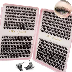 640pcs DIY Personal Lashes 40P 80P Eyelashes Cluster Natural Look Wispy Lashes Cosmetic Eyelash Extension 10-14mm D Curling Hair Clusters Lashes Eyelash Extension