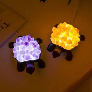 Crystal Turtle Light | Amethyst | Citrine | LED | USB | Gift