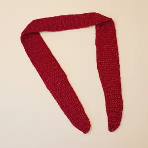 Sparkling Red Skinny Sophie Scarf  Metallic Crochet Scarf  Lightweight Valentine's Gift