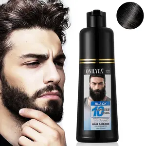 Men's Beard Color Shampoo,Instant 10Mins Dye Black for Mustache Beard Darkening Hair Dye Haircare Valentine’s Day Gift