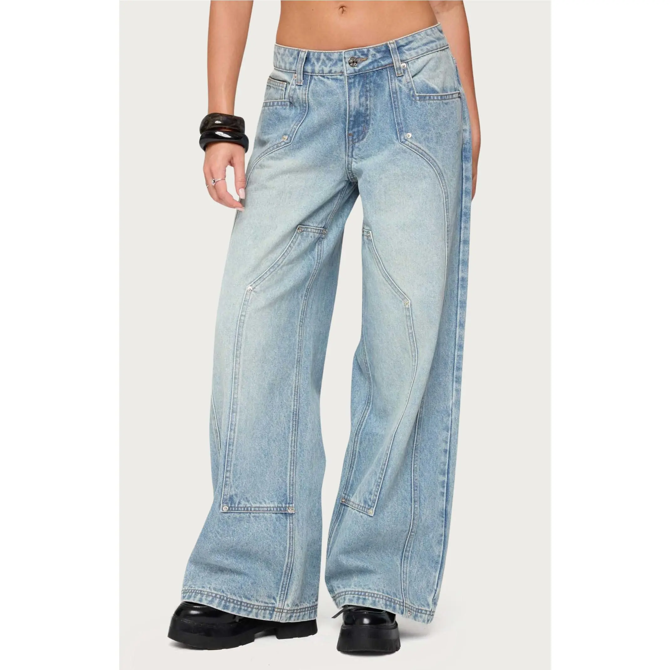 Edikted Women's Dema Western Low Rise Jeans