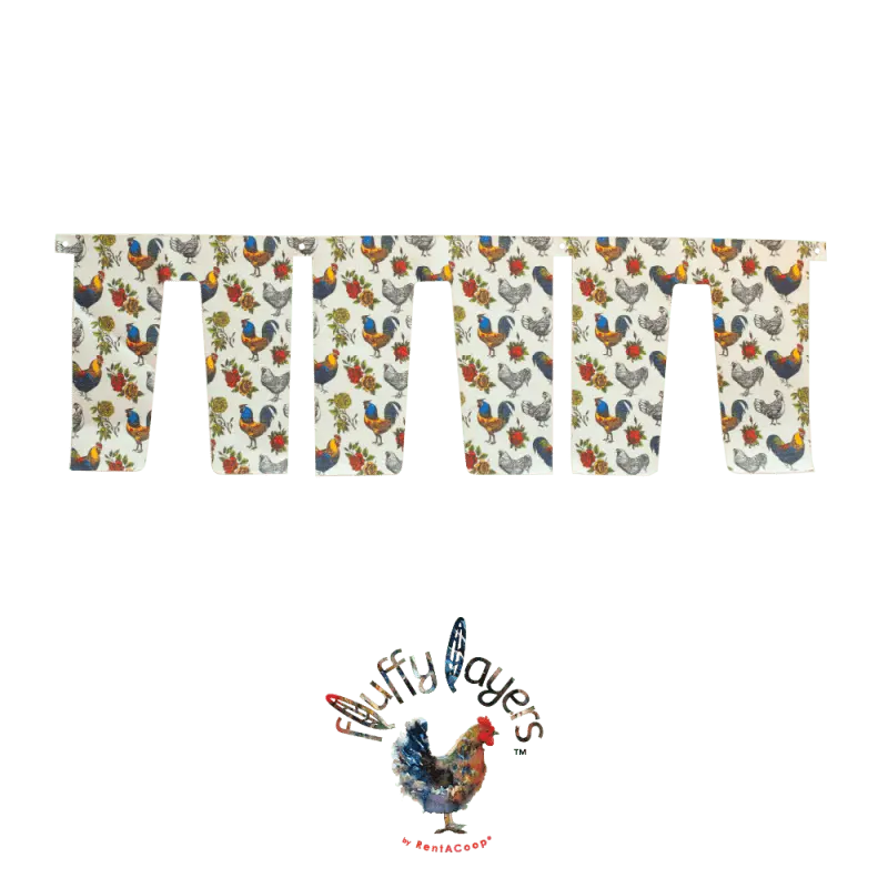 Fluffy Layers Curtains for RentACoop Nesting Box Suite - Roosters & Roses
