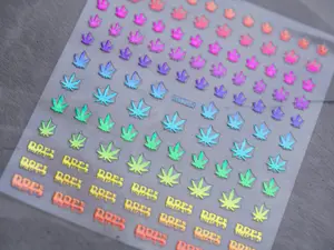 Pot Weed Marijuana Nail Sticker/  Cannabis Leaves DIY Tips Peel off sticker for nail art