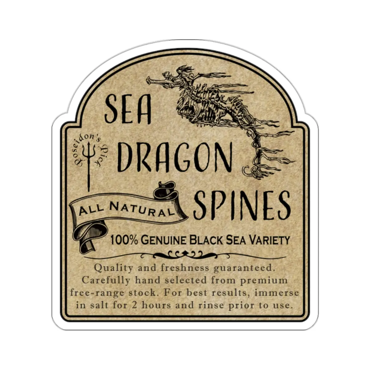Sea Dragon Spines Apothecary Label