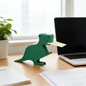 Cute Dinosaur Desktop Note Holder - Red, Green PVC office supplies organizer with note dispenser, fun and practical home or office desk decoration desk accessories