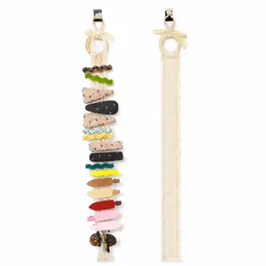 Hair Clip Storage Organizer 2 Pack, Boho Lace  Hair Clip Holder for Wall & , Aesthetic Claw Clip Display for Bedroom Closet, Bathroom