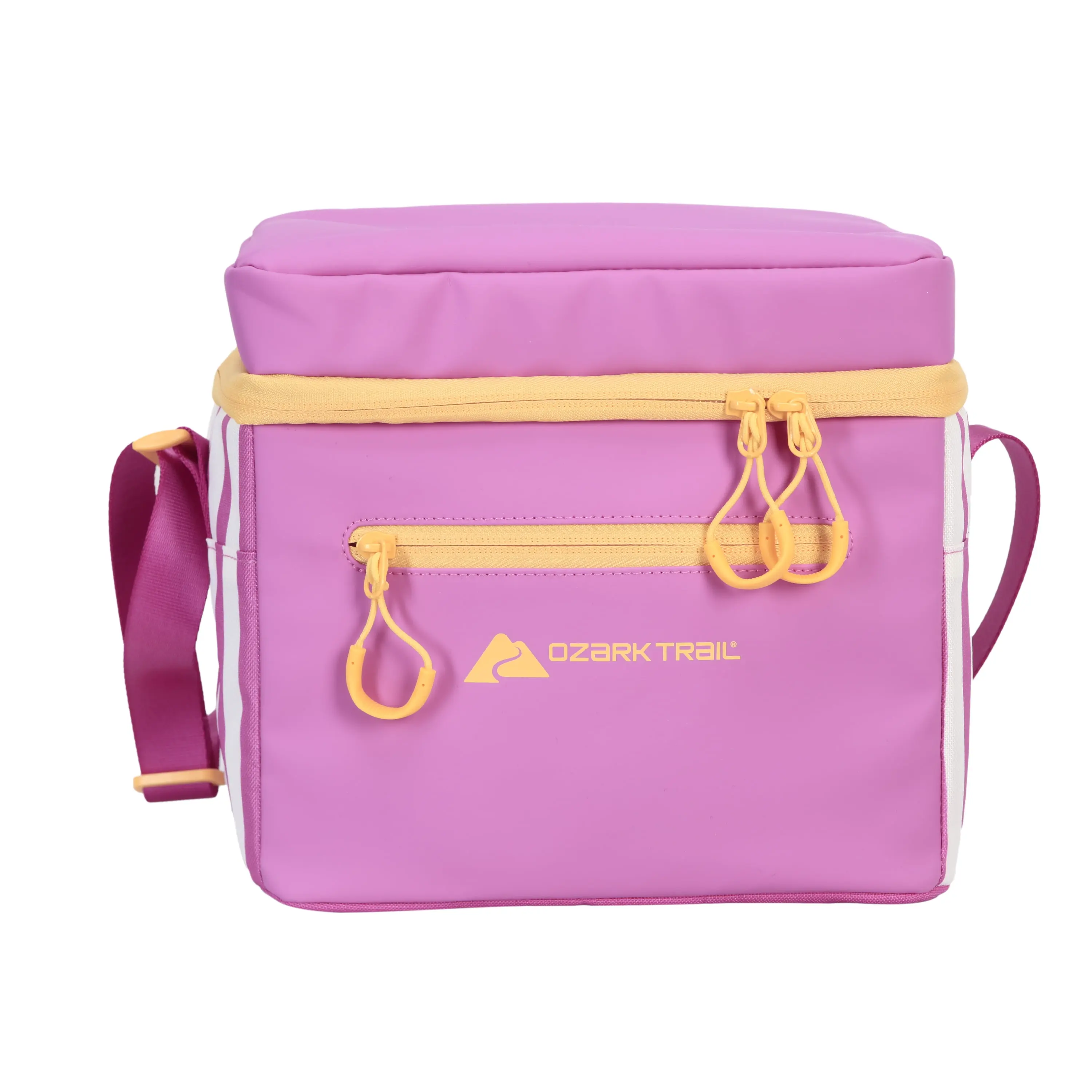 Ozark Trail Coated Soft Side Cooler with Removable Hardliner, 6 Can , 6 Quart Capacity, Summer Vibes Collection, Bright Pink