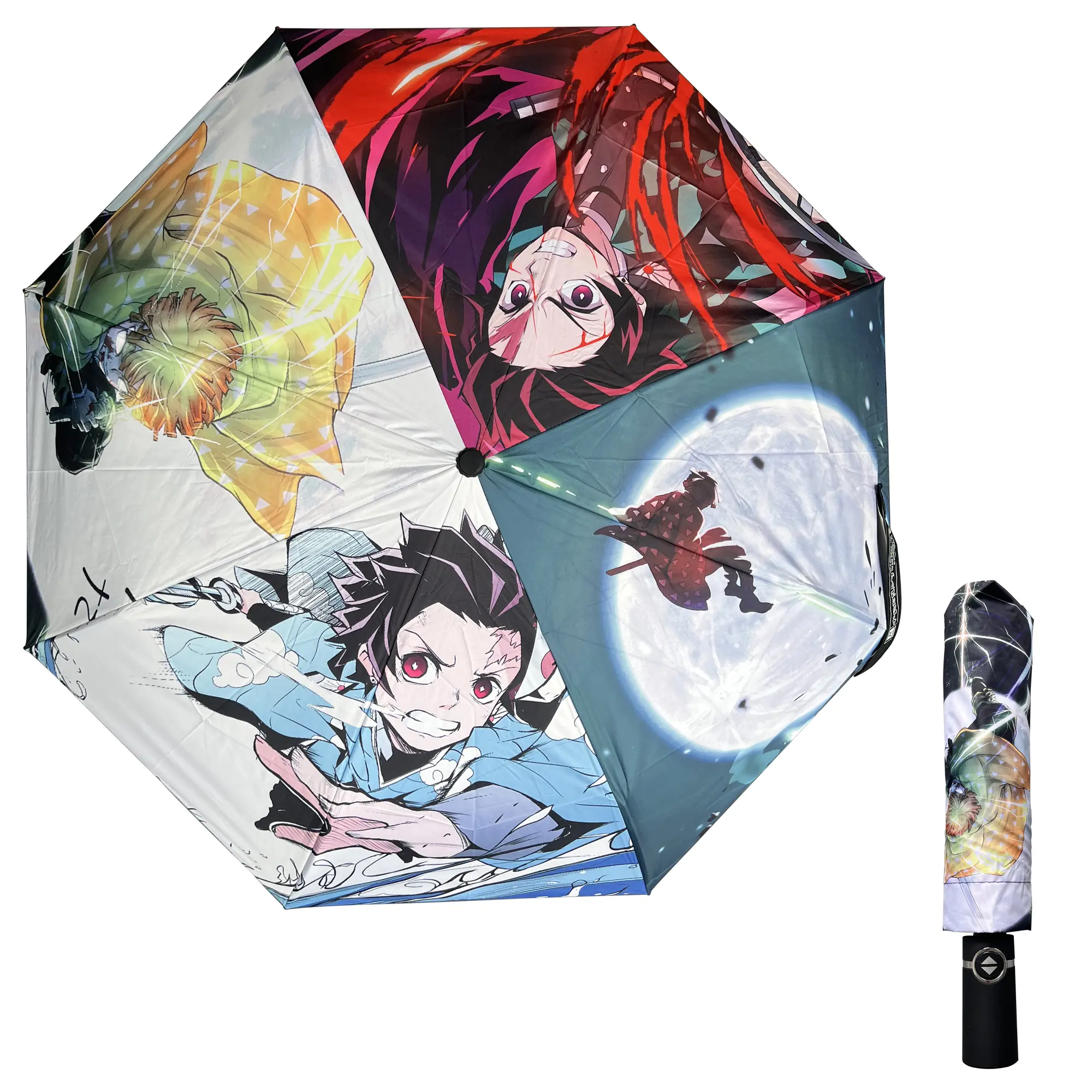 Demon Slayer Cosplay Umbrella Automatic Folding UV protection for kids and youth, tanjiro nezuko samurai