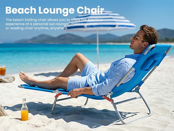【Summer Sale】Folding Adjustable Chaise Lounge Chair, Portable Beach Lounge Chair with Backpack Straps & Side Pocket for Outside, Patio, Poolside, Lawn 【Summer Sale】Folding Adjustable Chaise Lounge Chair, Portable Beach Lounge Chair with Backpack Straps & Side Pocket for Outside, Patio, Poolside, Lawn