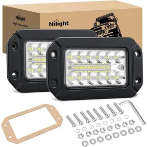 Nilight Flush Mount LED Light Pods - 2 Pcs 6in 39W per Piece Triple-Row LEDs Upgraded Spot-Flood Combo Beam, Easy Install Kit, Aluminum Body Off-Road Driving/Work Lights for Trucks, SUVs