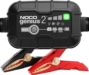 2A Smart Car Battery Charger, 6V and 12V Automotive Charger, Battery Maintainer, Trickle Charger, Float Charger and Desulfator for Motorcycle, ATV, Lithium and Deep Cycle Batteries