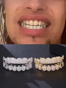 Hip Hop Style Zircon Tooth Jewelry Set, Tooth Gems, Punk Fashion, Flashy, Suitable for Parties, Concerts, All Seasons Accessories
