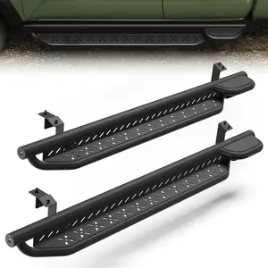 Running Boards for 2005-2023 COMPATIBLE FOR TOYOTA TACOMA ACCESS CAB (2 D0OR ONLX), Two-Raised Step Design, Heavy-Duty Carbon Steel Nerf Bars, 2PCS