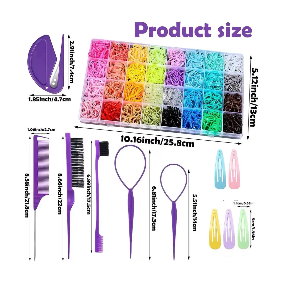 32-color small rubber bands + purple 11-piece set