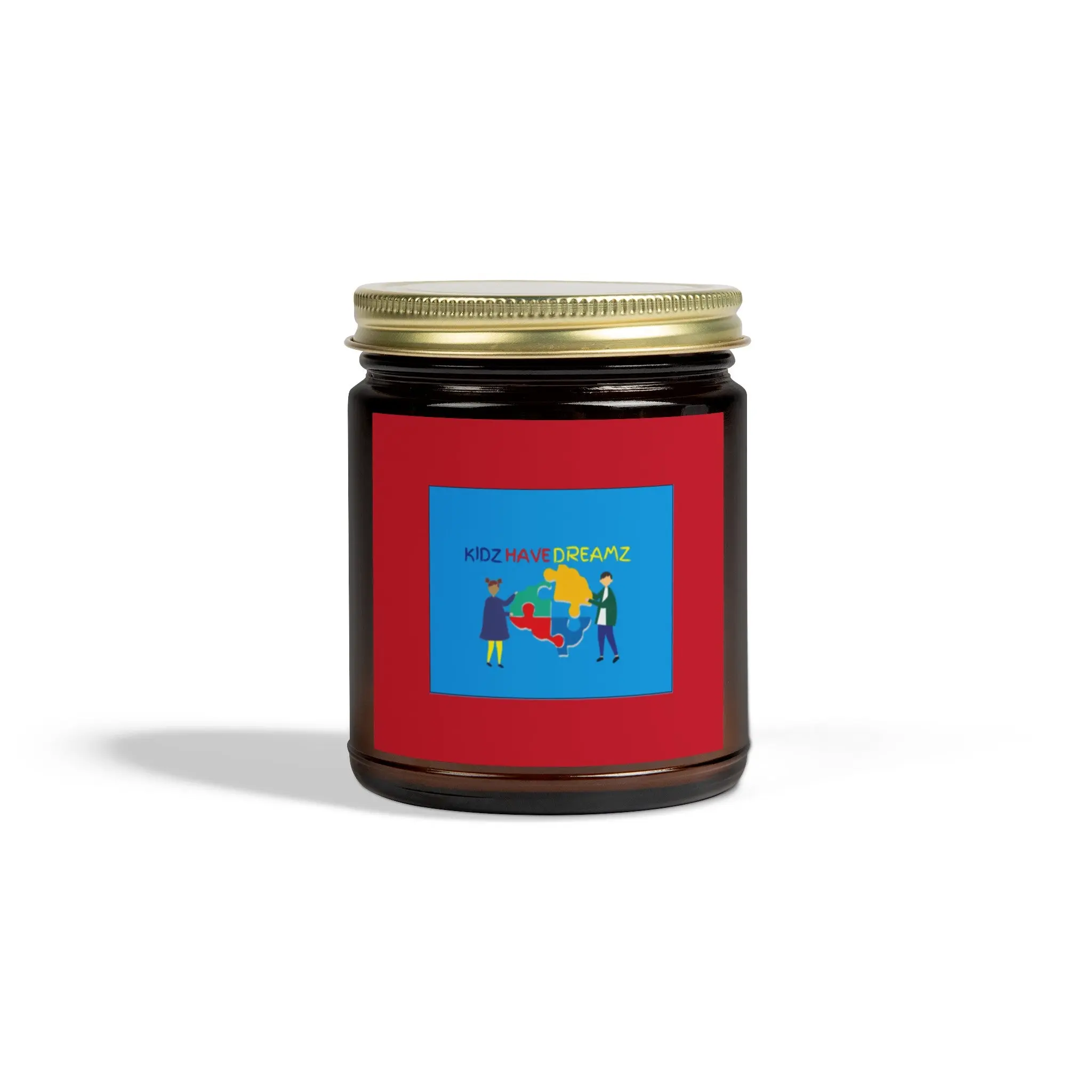 Kidz Have Dreamz Scented Coconut Apricot Candles 4oz & 9oz Long Lasting Hand Poured in USA Premium Wax with Cotton Wick Gold Lid Amber Clear Vessels Aroma Decor