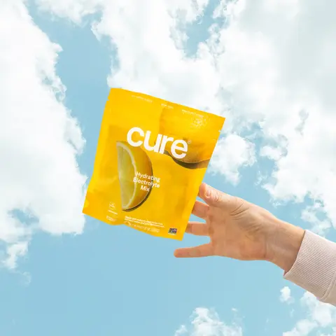 Cure Hydration Plant Based Electrolyte Drink Mix | No Added Sugar | Dehydration Relief Powder Made with Coconut Water | Non-GMO | Vegan | Pouch of 14 Packets