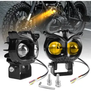 LED Pods Lights - 3 Mode Off Road Auxiliary Lights Dual Color Amber/White Driving Lights 2PCS 60W Fog Light for Wrangler, Truck, SUV, ATV, UTV, Motorcycle,R1200gs, F-150, Tacoma, RZR