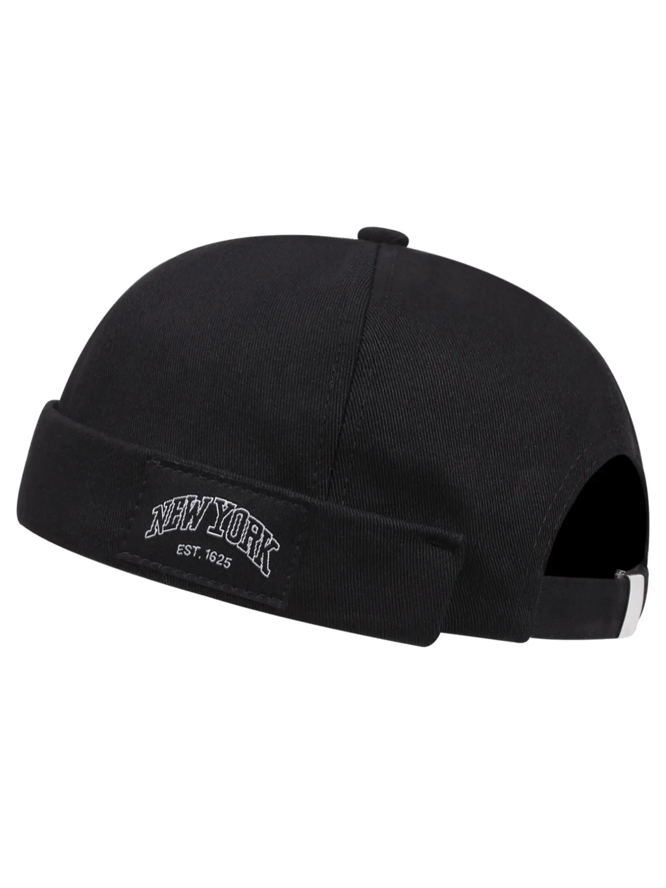 1 Piece Minimalist Solid Color Letter Patch Decor Docker Hat, Brimless Logo Cap, Adjustable Casual Docker Hat, Fashion Clothes Accessories For Men & Women