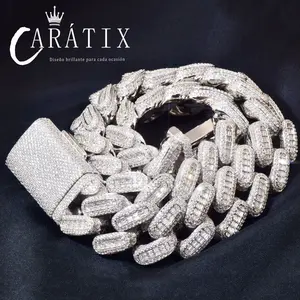 CARÁTIX - Hip Hop T Square 28mm Big Heavy Cuban Chain Versatile Personalized Iced Out Jewelry Unisex Necklace for Men #Springtok