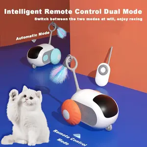Smart Interactive Cat Toy Smart Remote Control Smart Car Remote Control Electric Cat Toy Cat Mouse Toys for Indoor Cats USB Rechargeable silicone dog toy