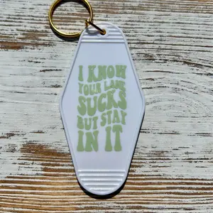 "I Know Your Lane Sucks But Stay In It" Hotel-Style Keychains - Multiple Custom Options keychain gift