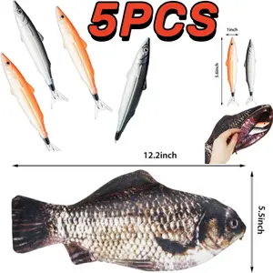 1PC Fish Shaped Pencil Case and 4PCS Cute Fish Pens Funny Pencil Pouch Coin Purse with Padded Thick Foam Lining Fish Pen Bag Gifts for Office Supply collection