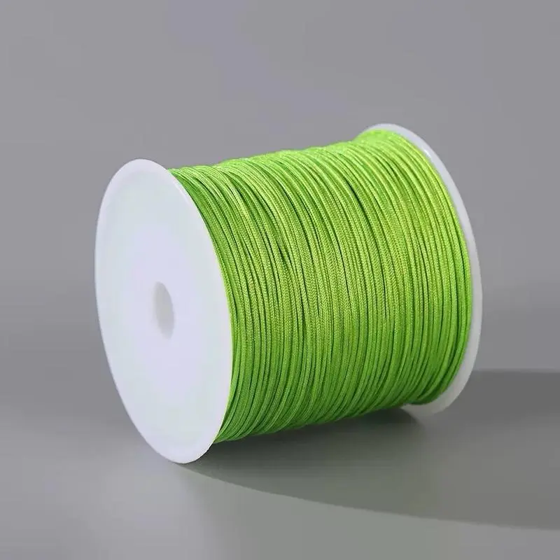 Handmade #72 Jade Braided Cord - 0.8mm 50m Colored Braiding Beading Cords & Threads, Vibrant Red, Crafted with Precision, Buddhist Bead Necklace Jewelry Making Supplies for Unisex DIY Projects