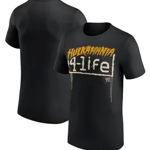 Mens Black Hulkamania 4 Life T-Shirt, Hulk Hogan WWE Legend Tee, Classic Wrestling Gift, Unisex Crewneck Menswear and Womenswear 2UB