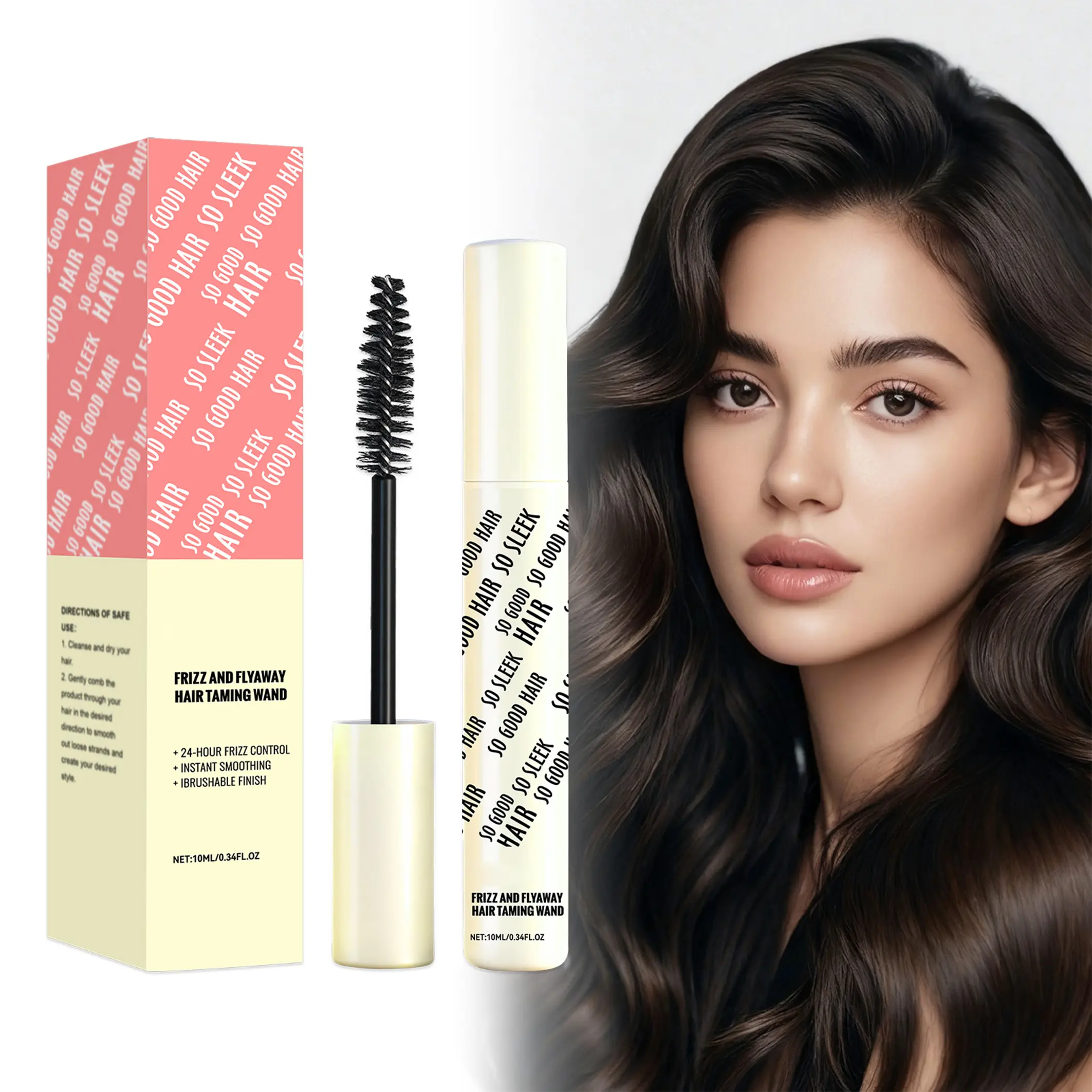 Frizz & Flyaway Hair Taming Wand - Lightweight Gel Control Stick for Smooth, Sleek Hair, Anti-Frizz Styling, 0.34 oz | Instantly Smooths Flyaways +Defines Edges, Mess-Free On-the-Go Wand,Vegan