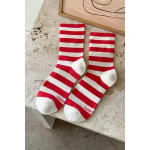 Wally Socks in Wide/Red Stripe