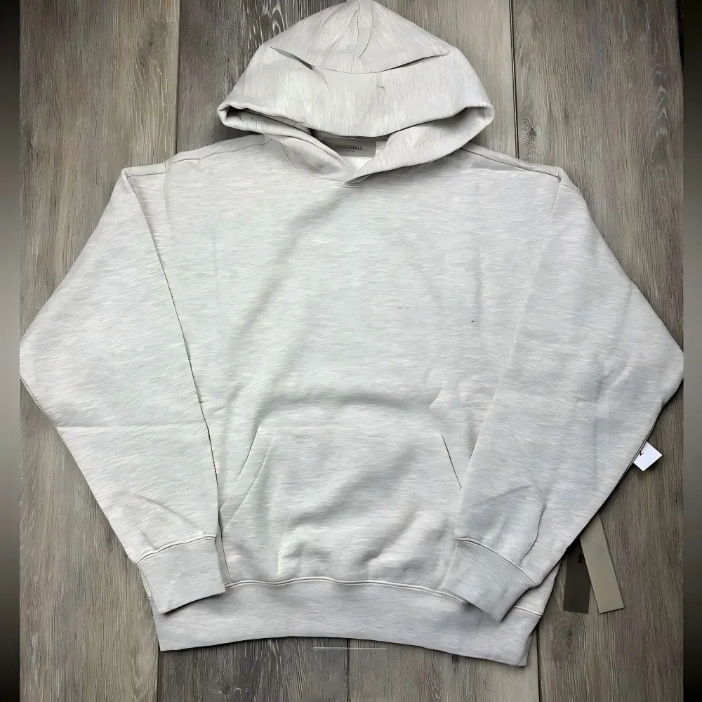 Light Oatmeal Long Sleeve Hoodie SS22 - Soft, Cozy Kangaroo Pocket Ribbed Tops for Everyday Sports & Outdoor Wear, Classic, Hem, Plain, Stylish, Stretchy, Pullover