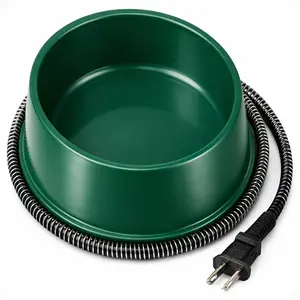 Farm Innovators QT-1 1 Quart Electric Heated Pet Water Bowl, 25 Watt, Green