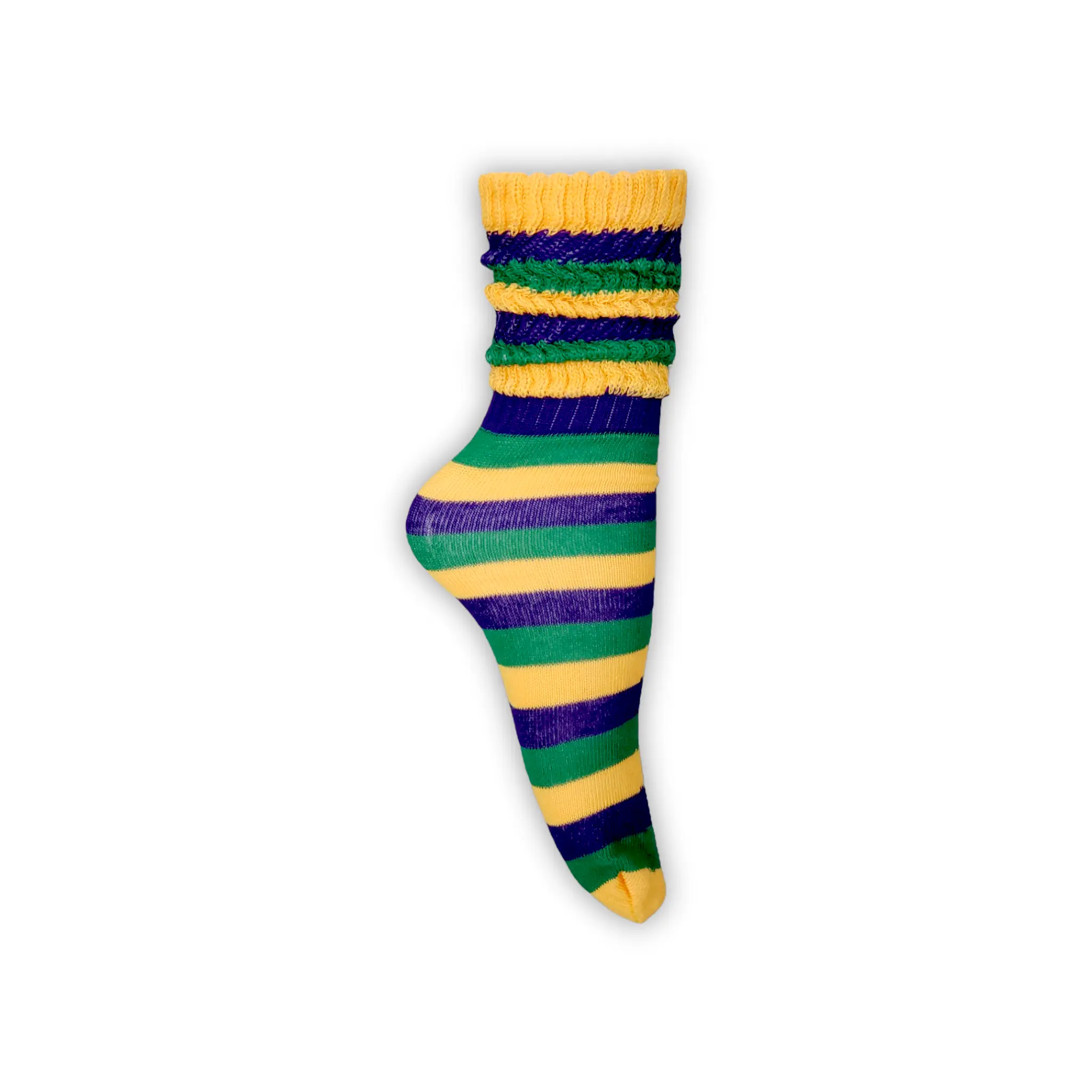Mardi Gras Slouch Socks (Size 3-5)