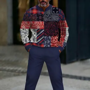 Men's Two-Piece Set Popular New Release Zip-Up PulloverLong-Sleeve Fashion Sportswear Set Paired with DrawstringLong Pants Casual Set Suitable as a Holiday Gift ChristmasHalloween men's 2 piece set