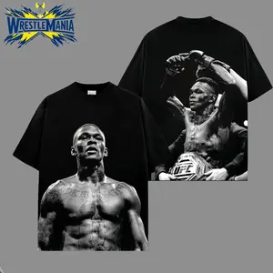 UFC Israel Adesanya Theme 2025-26 Summer Pure Cotton 100% Printed Loose Casual T-shirt Suitable for Both Men and Women