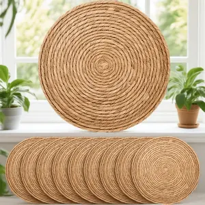 15/20CM practical natural fiber placemat 6-piece set, suitable for table protection and daily use scenarios, ideal gift for Memorial Day, Labor Day, Independence Day, Halloween, Thanksgiving, Easter