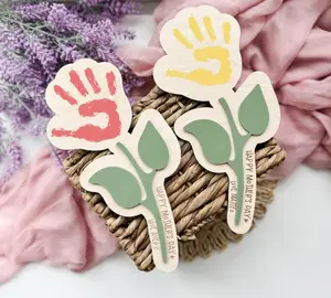 First Mothers Day Handprint Gift, Personalized Mothers Day Magnet Gift, Cute Grandma Gift, Flower Handprint Magnet, Fridge Magnet