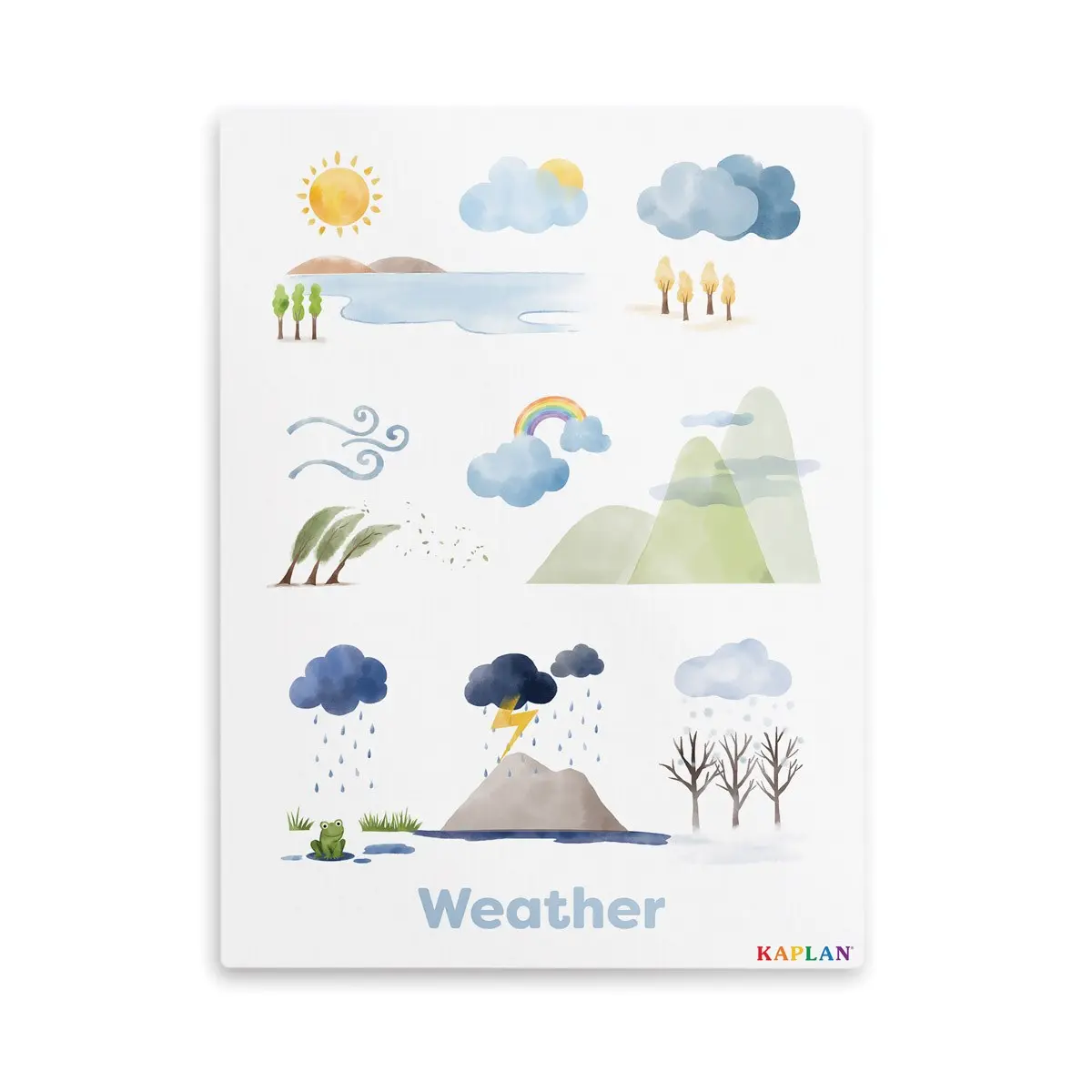 Kaplan Early Learning Weather Giclee Classroom Wall Print | Nature-Inspired Room Décor | 18" x 24" | Plant Canvas Wall Art