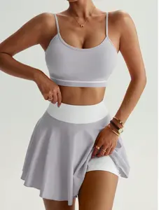 EGRILLES Women's Sports Suit With Vest And Skirt, Suitable For Sporty Casual