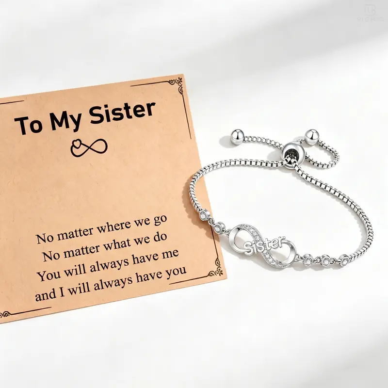 Women's Hypoallergenic Infinity Love Bracelets - Adjustable Female Jewelry with Message Card, Birthday Gift Ideas for Her, Thanksgiving Anniversary Gifts