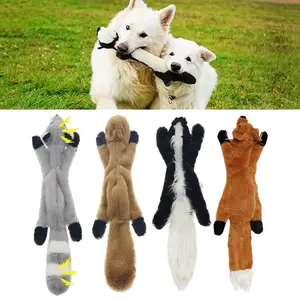 45cm Unstuffed Plush Dog Toy, Simulated Animal Skin Squeaky Toy, Durable No Filling Sound-Making Plaything for Pets