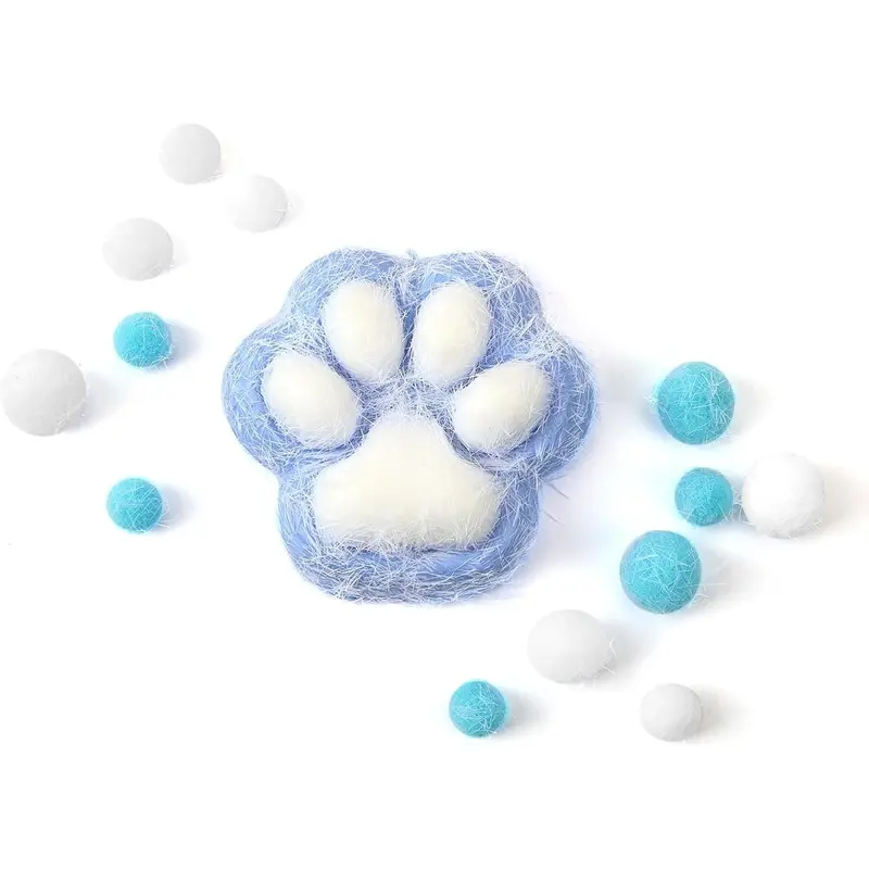 Taba Squishy Toys for Kids, Cat Paw Squishy Toys, Squishy Paw for Teen Girls and Boys, Cat Themed Teenage Girl Gifts Trendy Stuff (Blue Plush Cat Paws)